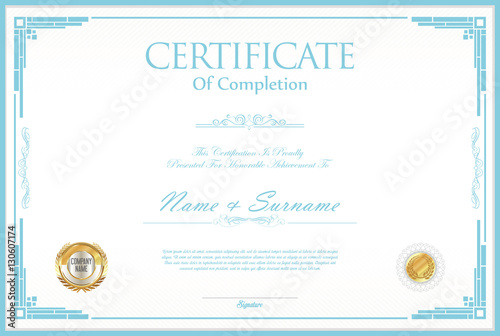 Certificate retro design template