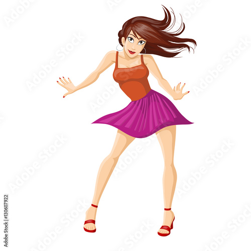 The girl in beautiful skirt