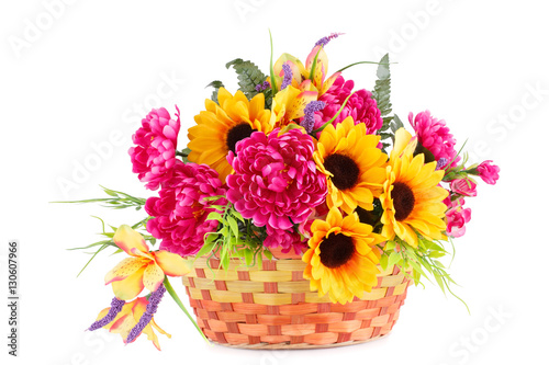 Fototapeta Naklejka Na Ścianę i Meble -  Flowers in basket