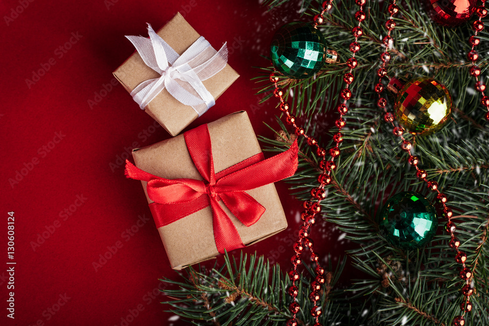 Christmas background with xmas tree and sparkle bokeh lights on wooden canvas background. Merry christmas card. Winter holiday theme. Happy New Year. Space for text. Happy Holidays Christmas background with xmas tree and sparkle bokeh lights on wooden canvas background. Merry christmas card. Winter holiday theme. Happy New Year. Space for text. Happy Holidays