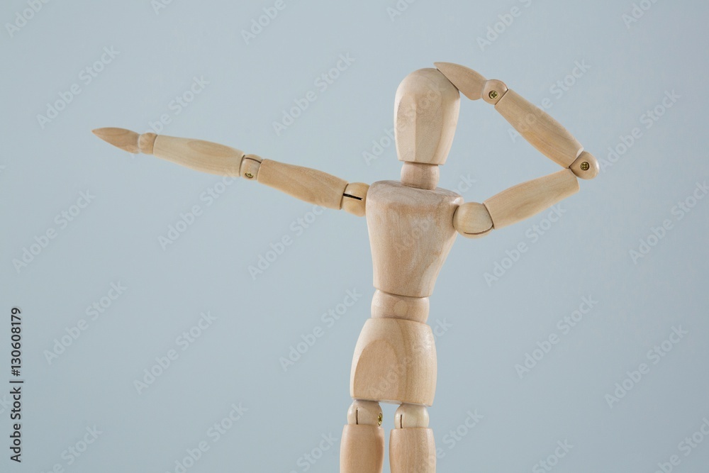 Wooden figurine shocked and pointing Wooden figurine shocked and pointing