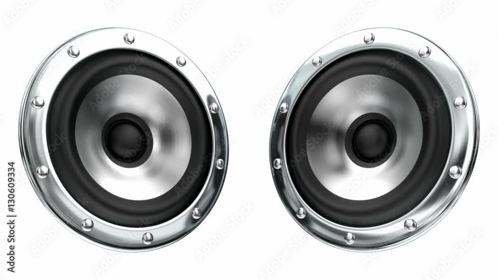 Loudspeakers 3D looping animation with alpha mask Loudspeakers 3D looping animation with alpha mask