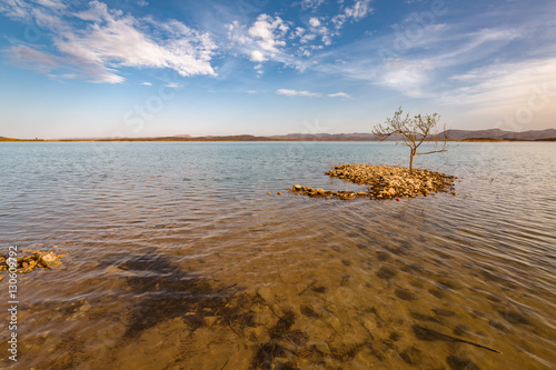 Water reservoir El Mansour Eddahbi near Ouarzazate, Morocco photo