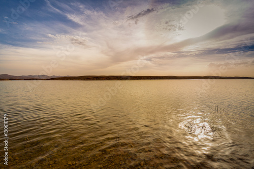 Obraz na płótnie Water reservoir El Mansour Eddahbi near Ouarzazate, Morocco w salonie
