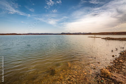 Water reservoir El Mansour Eddahbi near Ouarzazate  Morocco