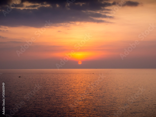 Landscape view of sunset at the sea in Chantaburi  Thailand