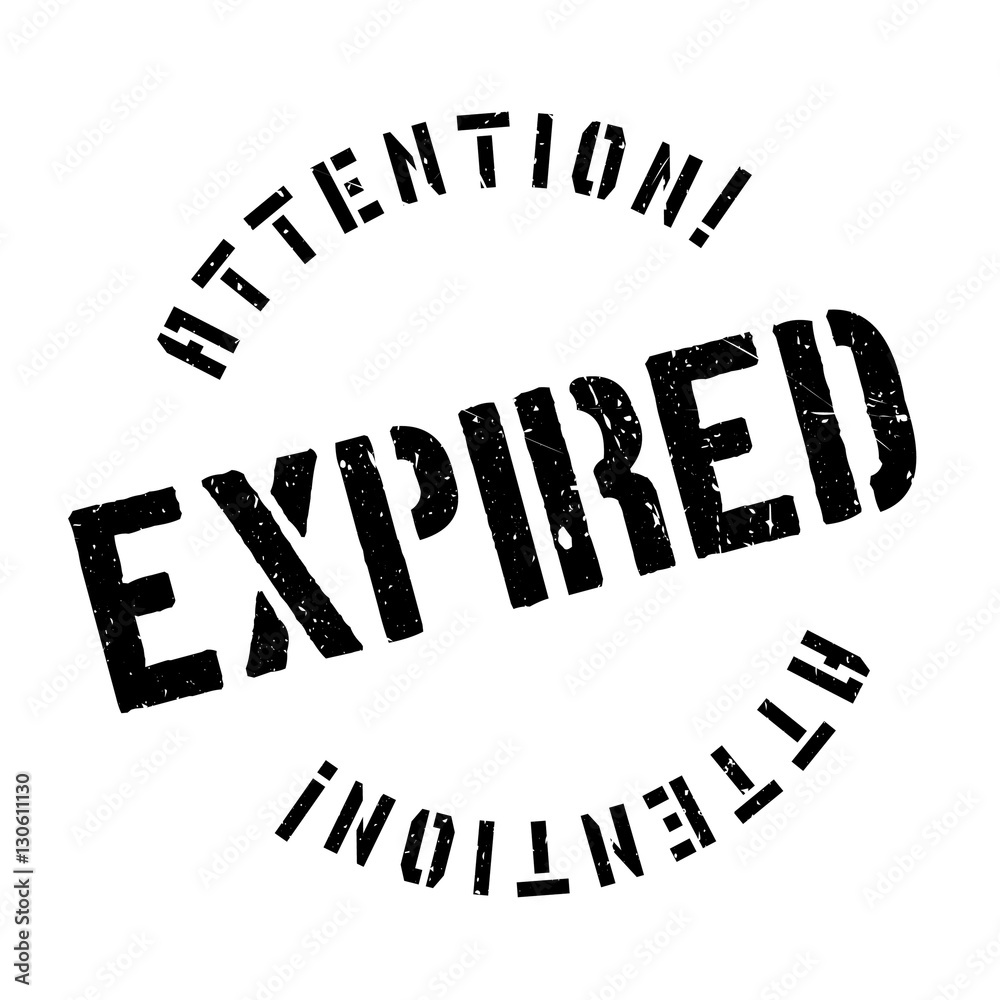 Expired rubber stamp. Grunge design with dust scratches. Effects can be