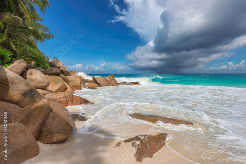 Paradise beach - Anse Georgette at Praslin island, Seychelles