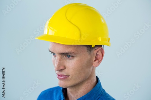Close-up of confident engineer