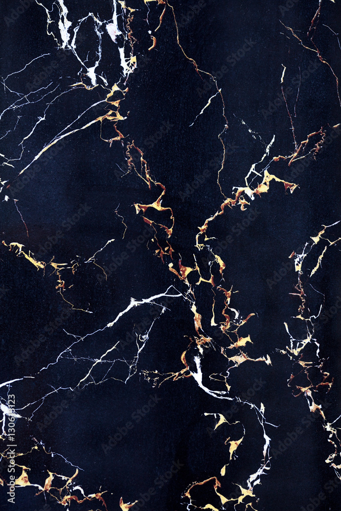 Fototapeta premium Plate of dark blue marble with cracks