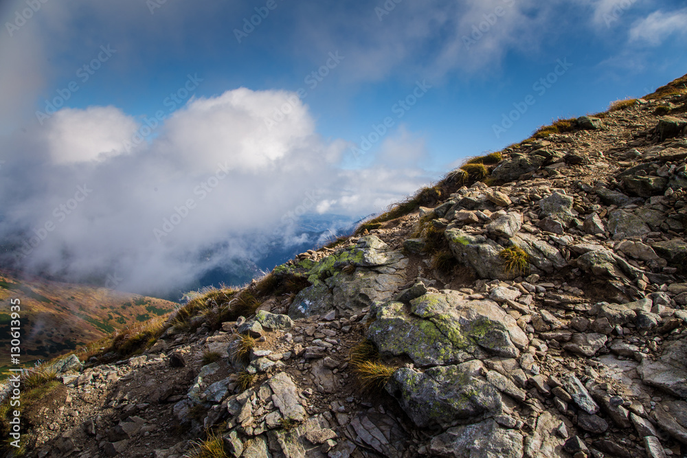 A beautiful mountain landscape above tree line A beautiful mountain landscape above tree line