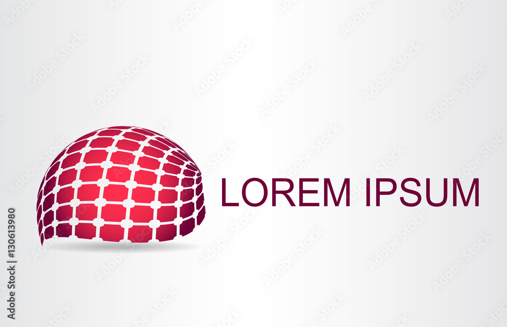 Stylized spherical surface with abstract shapes. Template for logo. Stylized spherical surface with abstract shapes. Template for logo.