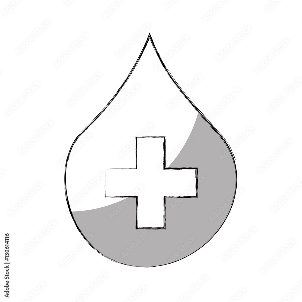 drop with cross medical vector illustration design drop with cross medical vector illustration design