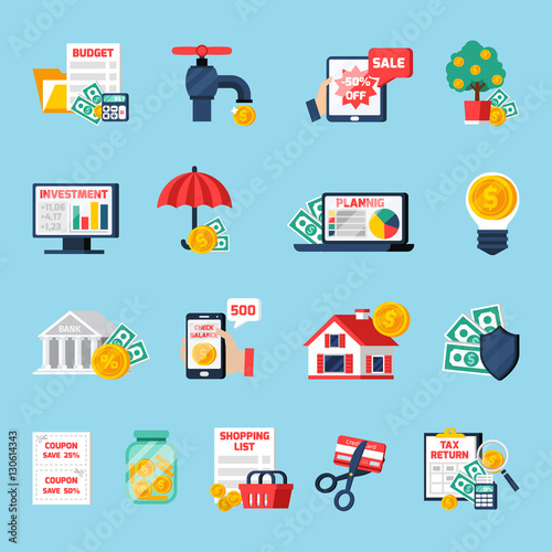 Home Budget Icons Set 