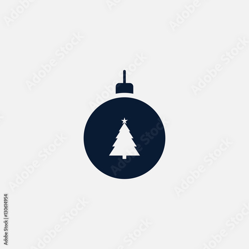Christmas tree toy icon simple illustration