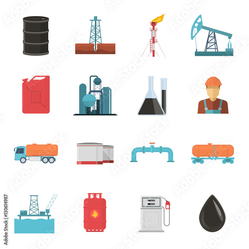 Petroleum Industry Icon Set