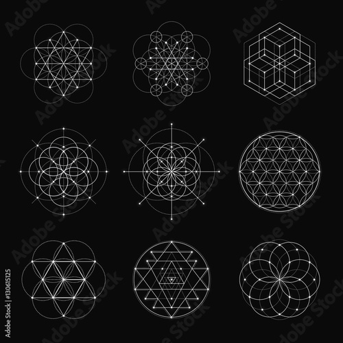Sacred geometry vector design elements.