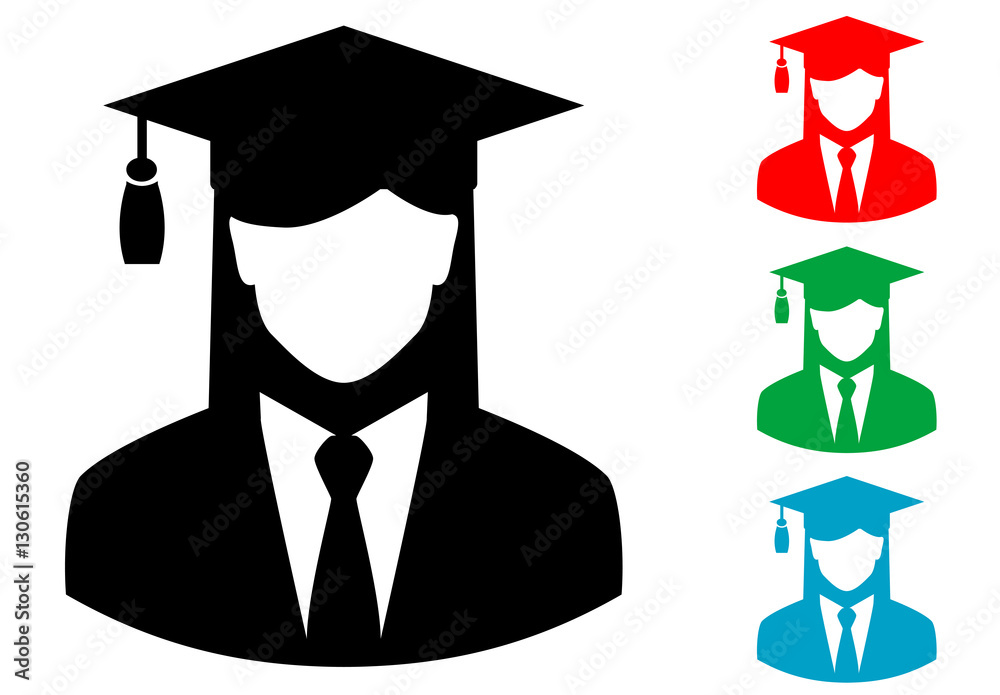 Vetor de Icono plano silueta graduada varios colores do Stock | Adobe Stock