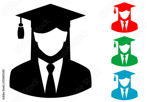 Icono plano silueta graduada varios colores