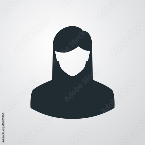 Icono plano silueta mujer en fondo degradado