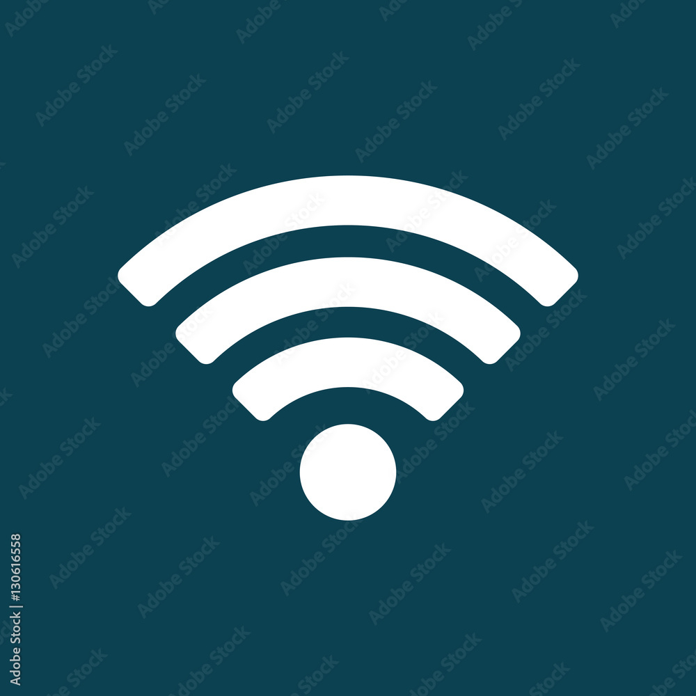 wi-fi point icon on blue background wi-fi point icon on blue background