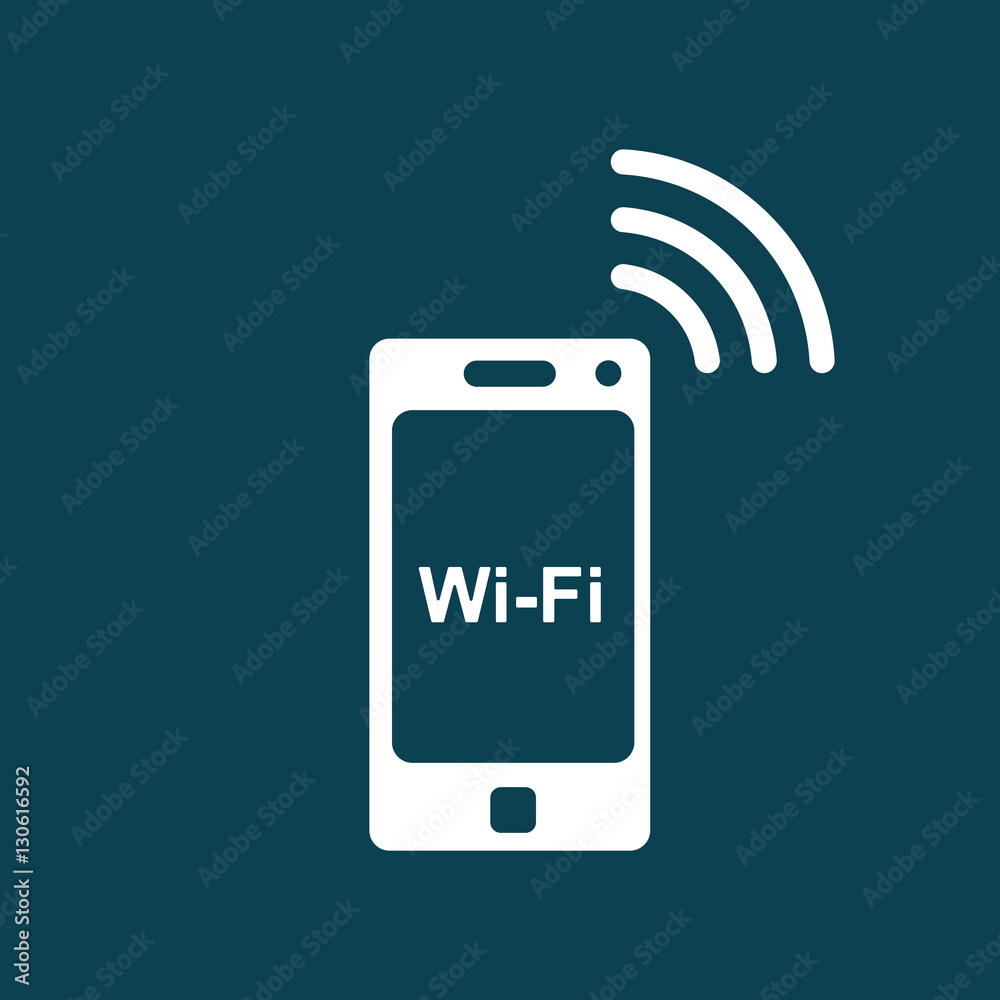 mobile wi-fi icon on blue background mobile wi-fi icon on blue background