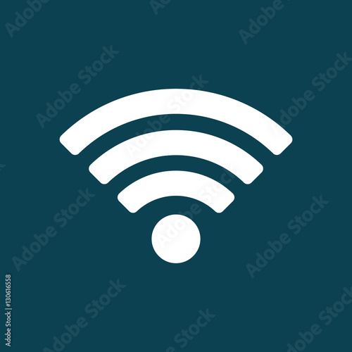 wi-fi point icon on blue background