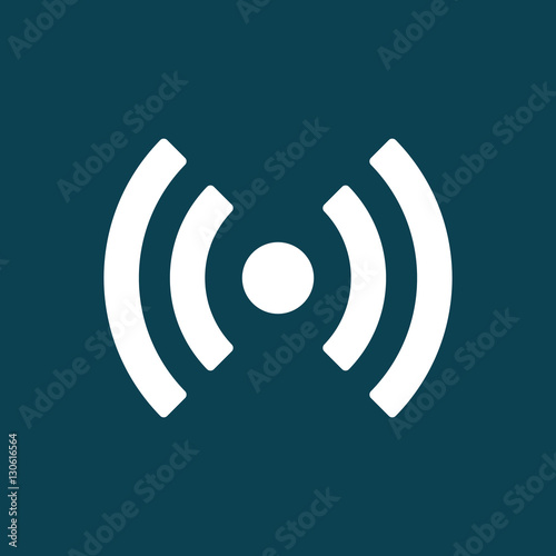 wi-fi point icon on blue background