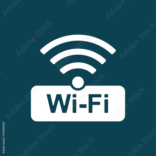 wi-fi point icon on blue background