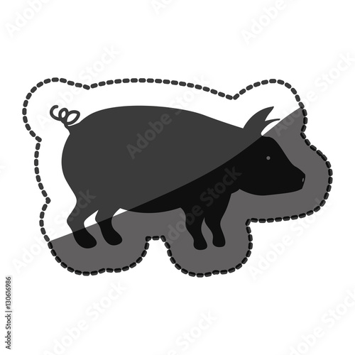 Pork icon. Animal farm life nature and fauna theme. Isolated design. Vector illustration