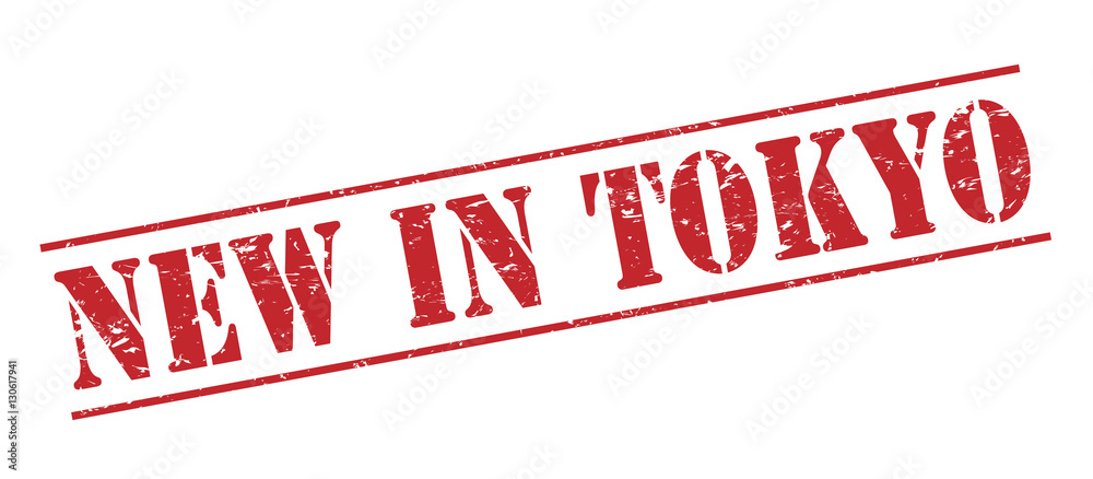 new in tokyo red stamp on white background new in tokyo red stamp on white background