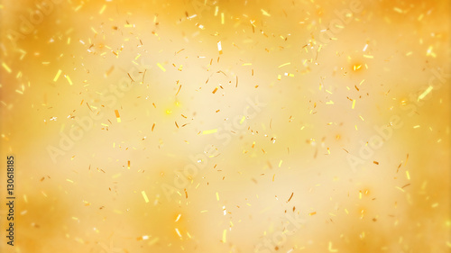 Abstract background with many falling tiny confetti pieces. Randomly flowing confetti backgound. Background for party, celebrate, carnival, birthday. Celebration background with blurred confetti.