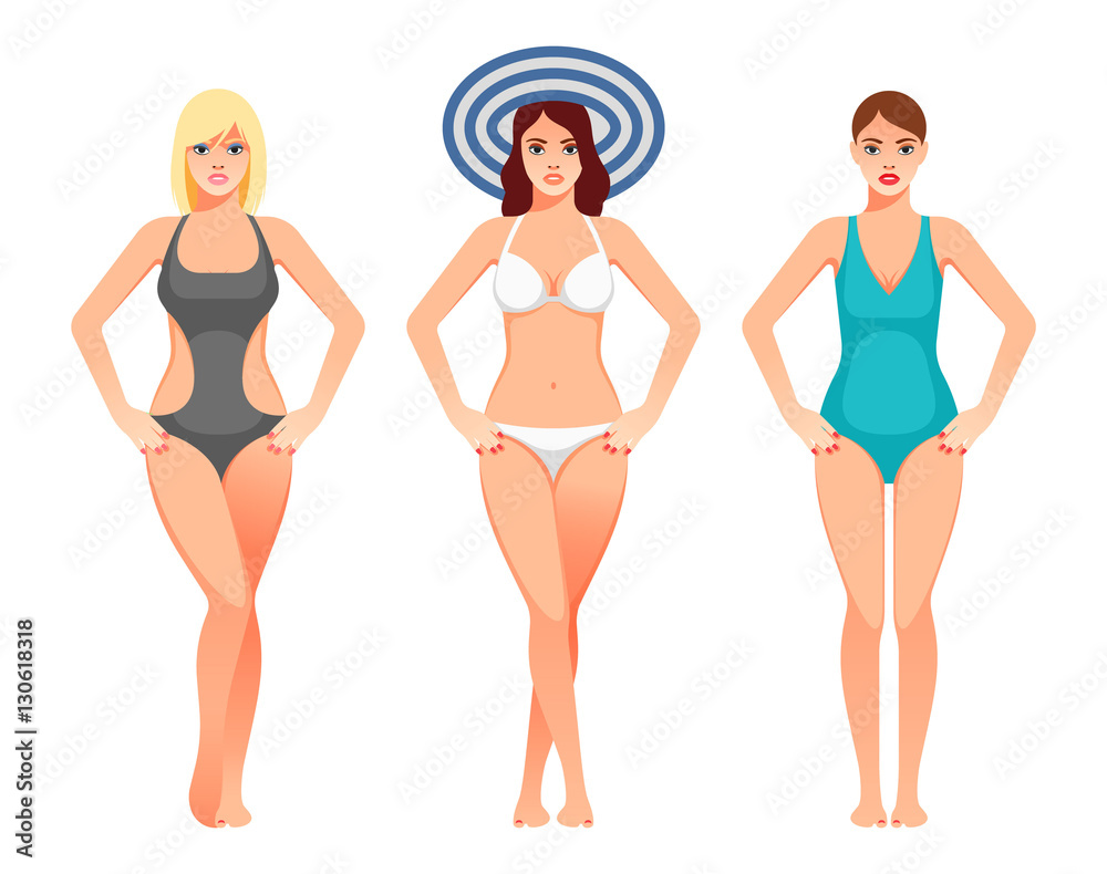Women in swimsuit. Beautiful girls in bathing suits Women in swimsuit. Beautiful girls in bathing suits