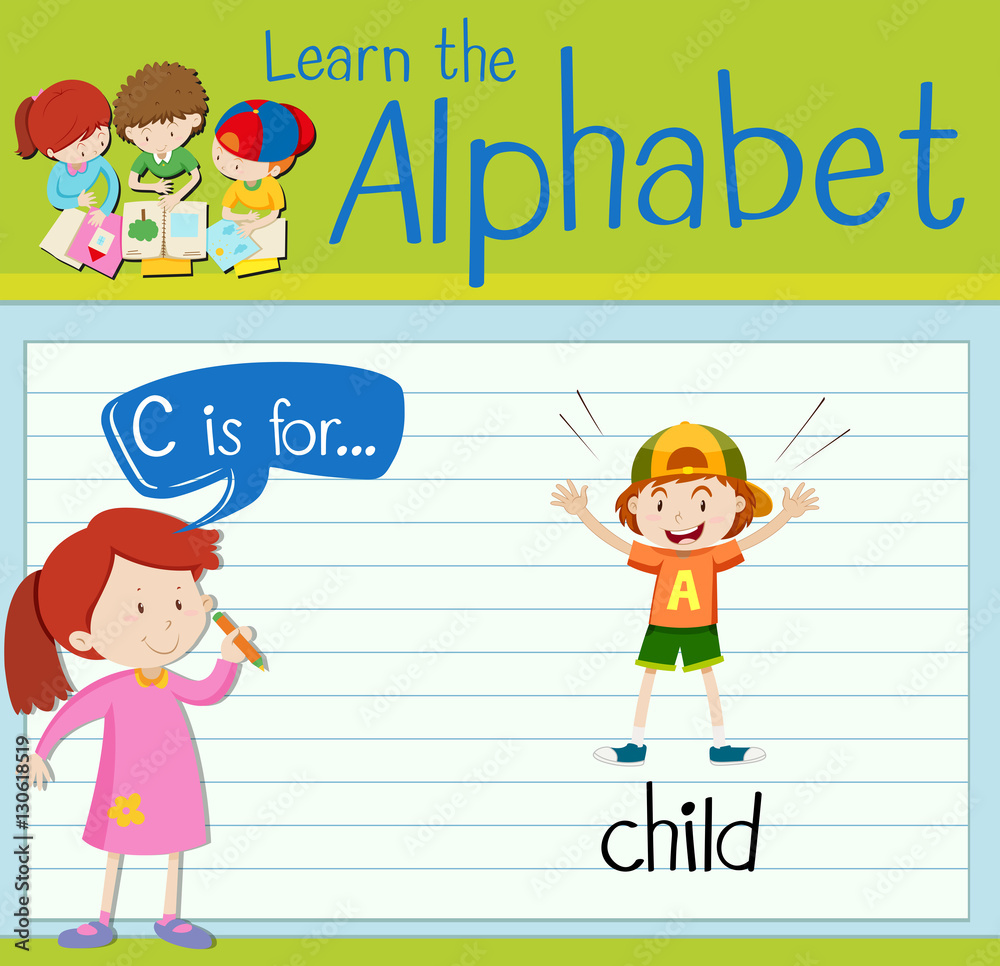 Flashcard letter C is for child Flashcard letter C is for child