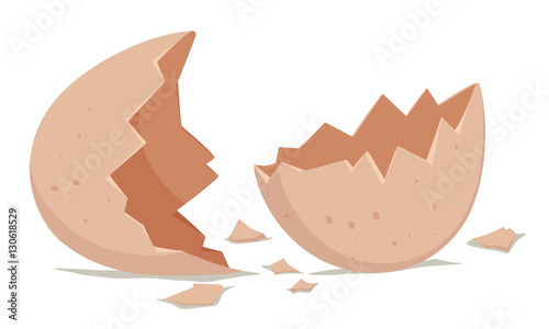 Broken egg shell on the floor