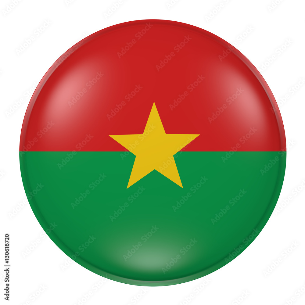 Burkina Faso button on white background Burkina Faso button on white background