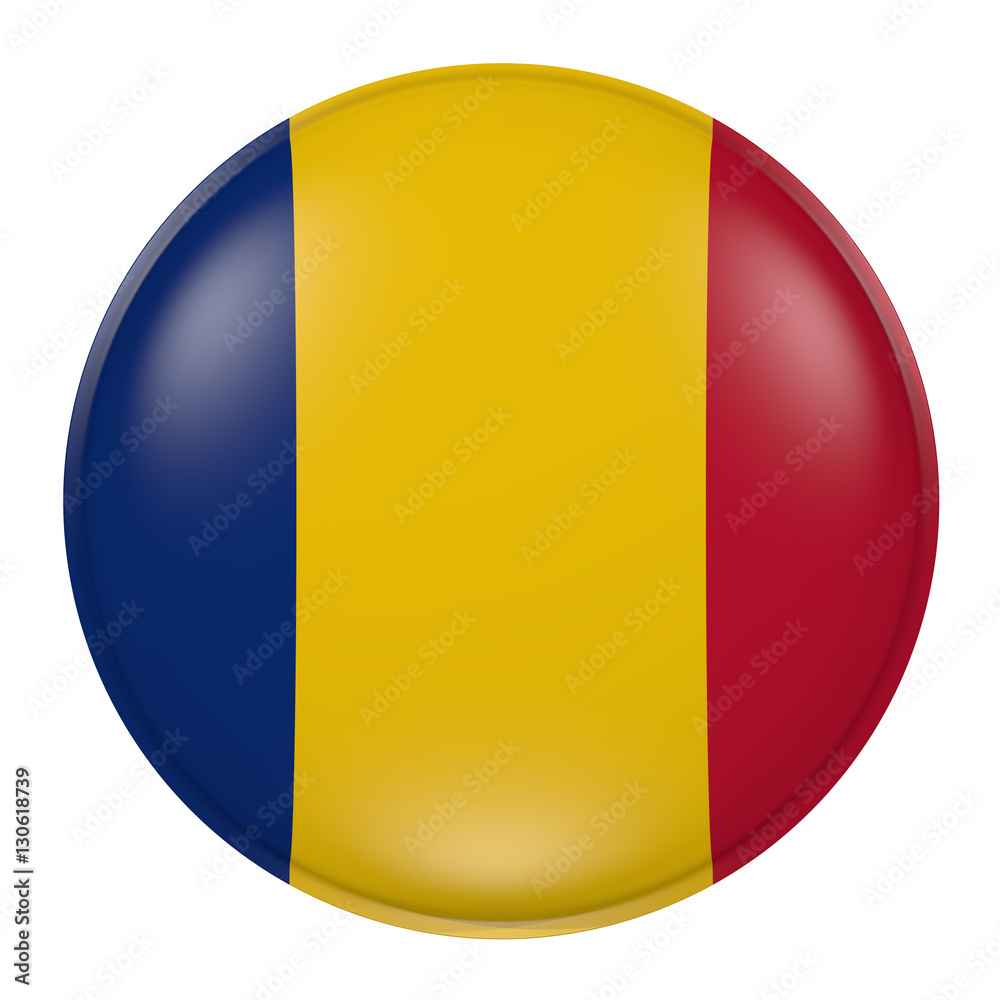 Fototapeta premium Chad button on white background