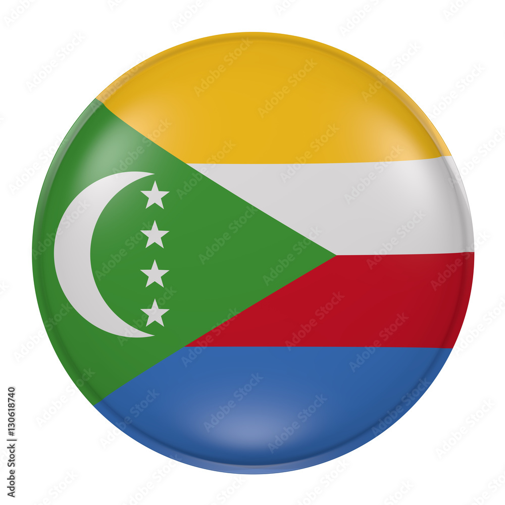 Comoros button on white background Comoros button on white background