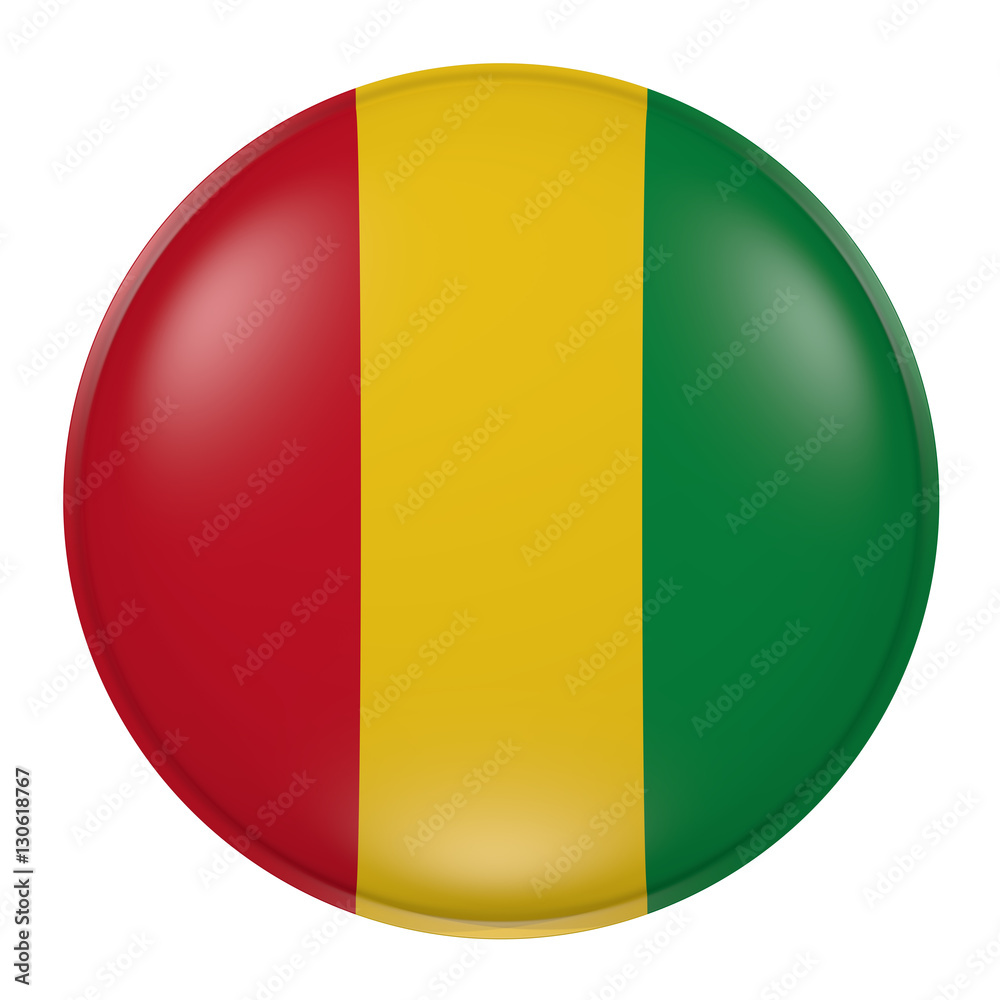 Guinea button on white background