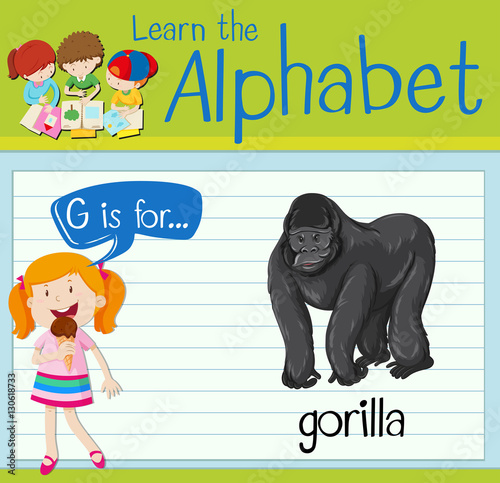 Flashcard letter G is for gorilla