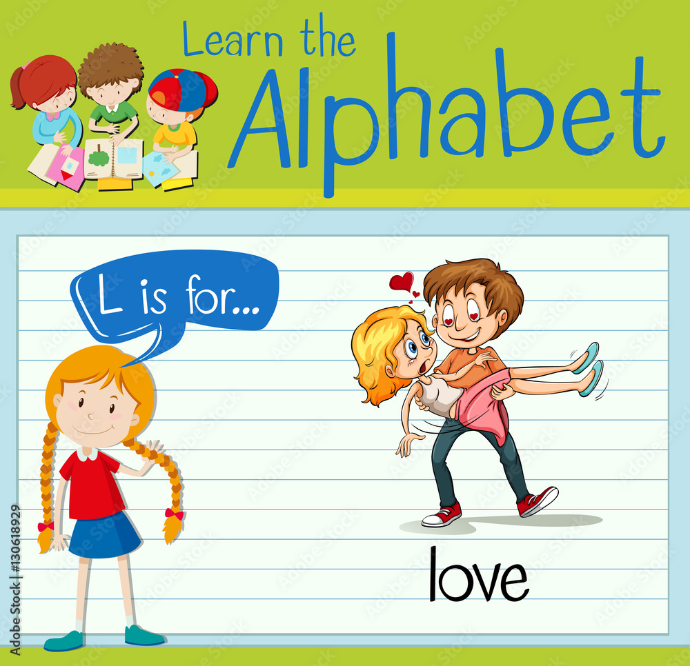 Flashcard letter L is for love Flashcard letter L is for love