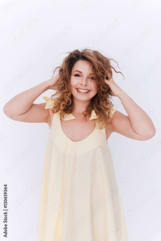 Naklejka premium Vertical image of woman in singlet