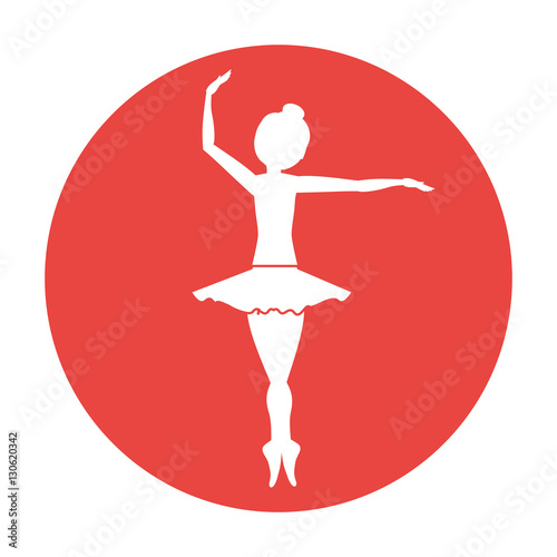 Girl practice ballet icon. Dancer sport person health and balance theme. Isolated design. Vector illustration