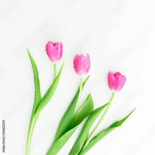 Tulip flowers. Flat lay, Top view © artifirsov