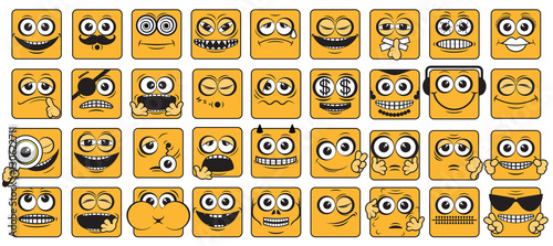 Funny Smiley Faces Collection. Smileys Icons Set