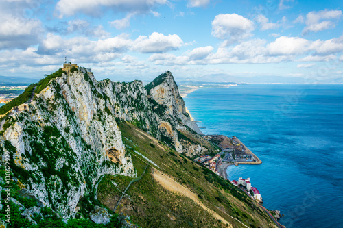 Aerial view of the upper rock on gibraltar.