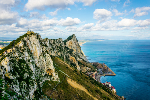 Aerial view of the upper rock on gibraltar.