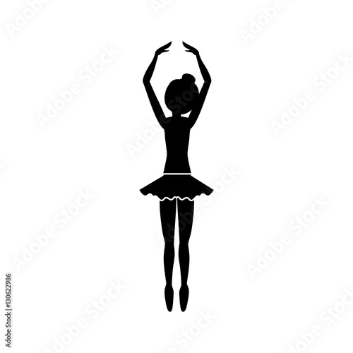 Girl practice ballet icon. Dancer sport person health and balance theme. Isolated design. Vector illustration