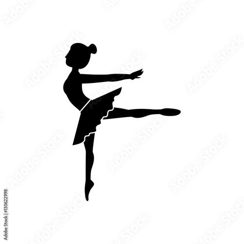 Girl practice ballet icon. Dancer sport person health and balance theme. Isolated design. Vector illustration