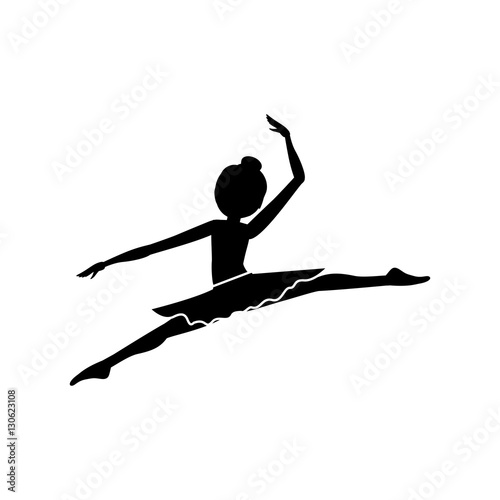 Girl practice ballet icon. Dancer sport person health and balance theme. Isolated design. Vector illustration